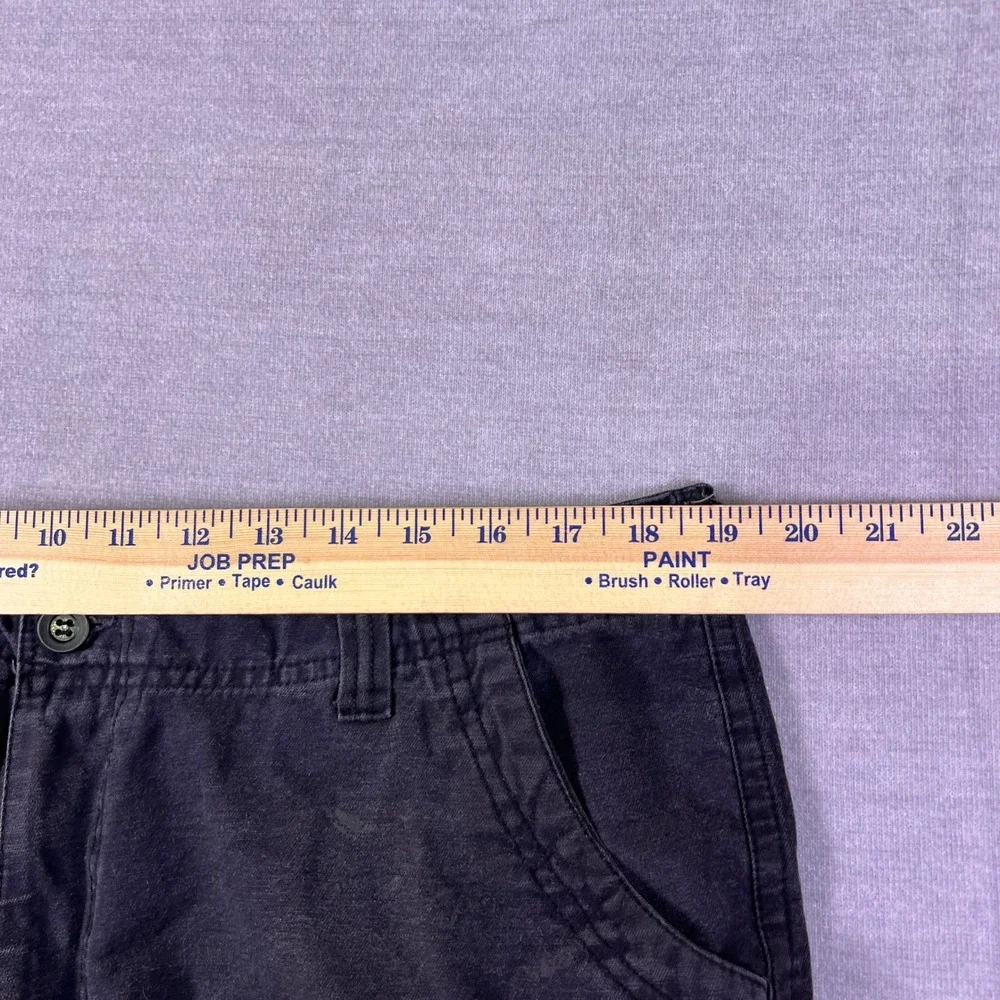 International Denim Cargo Multi-Pocket Mid Rise Shorts Mens 38 Black Cotton